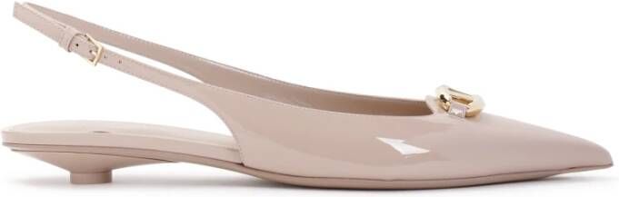 Valentino Garavani Rose VLogo Bold Ballerina Schoenen Beige Dames