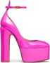 Valentino Garavani Roze PP-Gelakte Tan-Go Plateau Pumps Roze Dames - Thumbnail 1