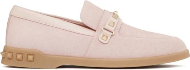 Valentino Garavani Roze Rockstud Instap Platte Schoenen Pink Dames