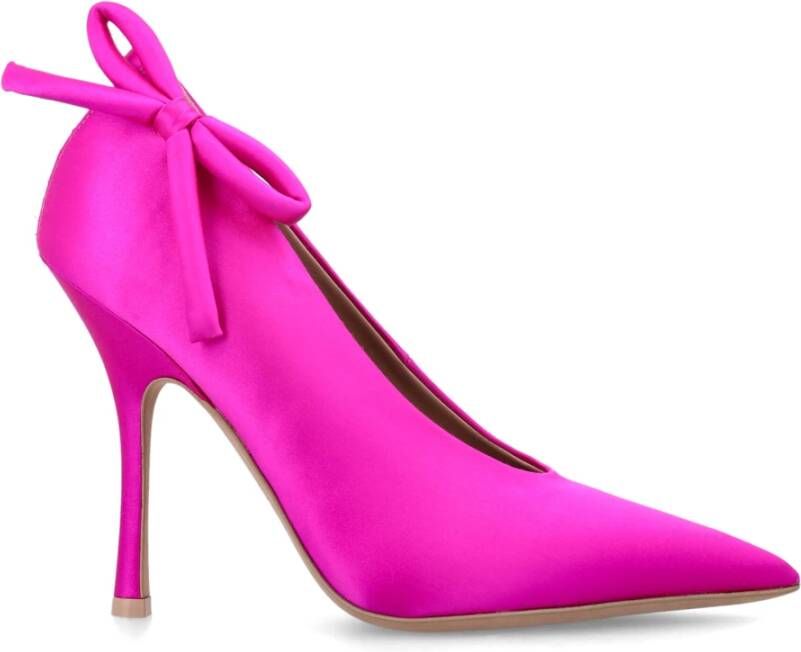 Valentino Garavani Roze Satijnen Pumps met Strikdetail Pink Dames