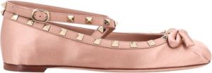 Valentino Garavani Roze Satijnen Strik Ballerina`s Roze Dames
