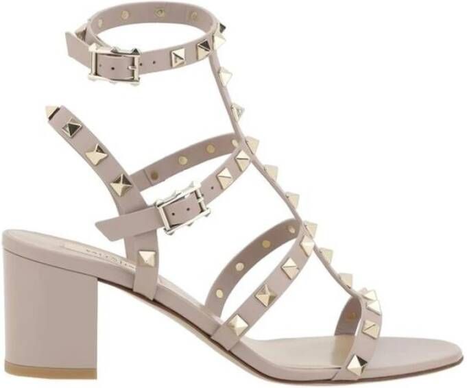 Valentino Garavani Sandalen met grove hak en studs van leer