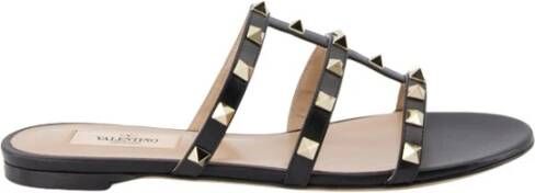 Valentino Garavani Studded Slide Sandals Black Dames