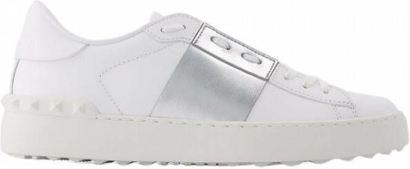 Valentino Garavani Sneakers Open Sneaker With Metallic Stripe in white