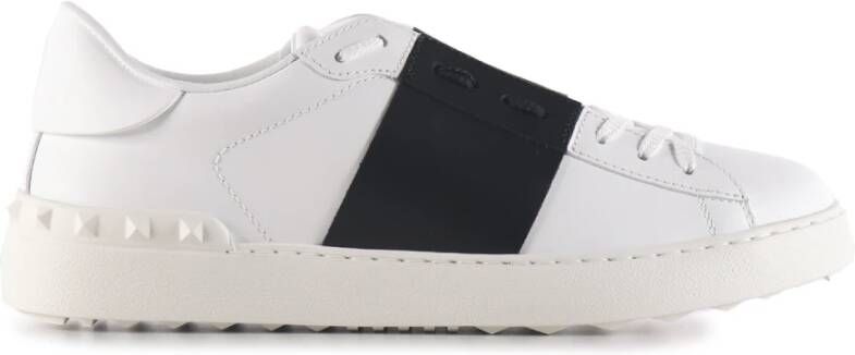 Valentino Garavani Open leren sneakers met voorsluiting White Heren