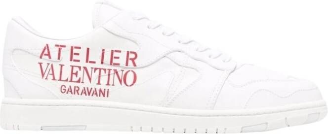 Valentino Garavani Witte Leren Lage Sneakers Wit Heren