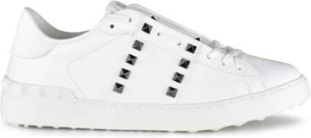 Valentino Garavani Witte Leren Sneakers met Stud Details White Heren