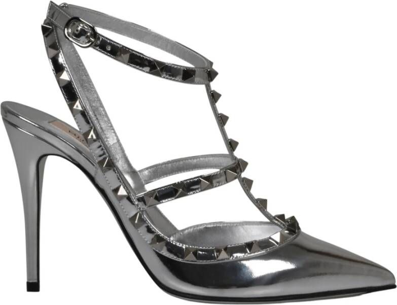 Valentino Garavani Spiegel-Effekt Studded Pump Grijs Dames