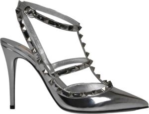 Valentino Garavani Spiegel-Effekt Studded Pump Grijs Dames