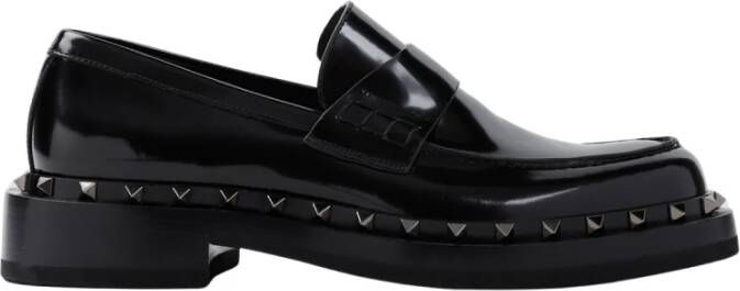 Valentino Garavani Stijlvolle Rockstud Loafers Black Heren