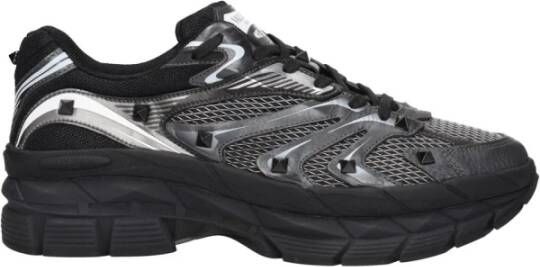 Valentino Garavani Studded Fabric Lace-Up Sneakers