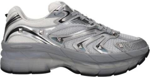 Valentino Garavani Studded Fabric Lace-Up Sneakers