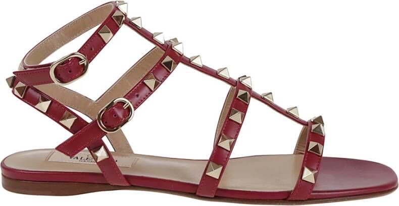 Valentino Garavani Studded Kalfsleren Enkelband Sandaal
