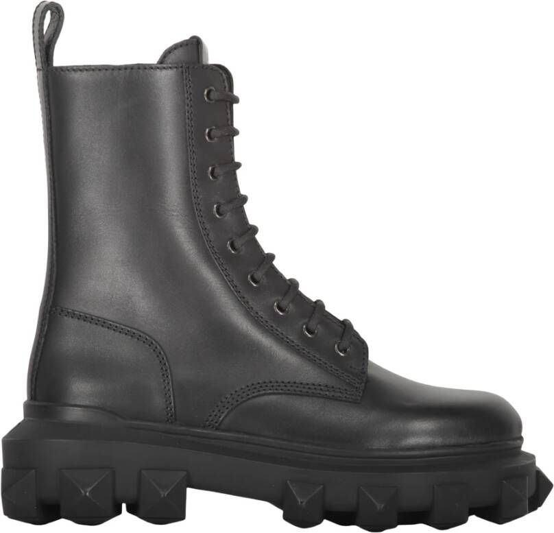 Valentino Garavani Studded Leather Lace-Up Boots
