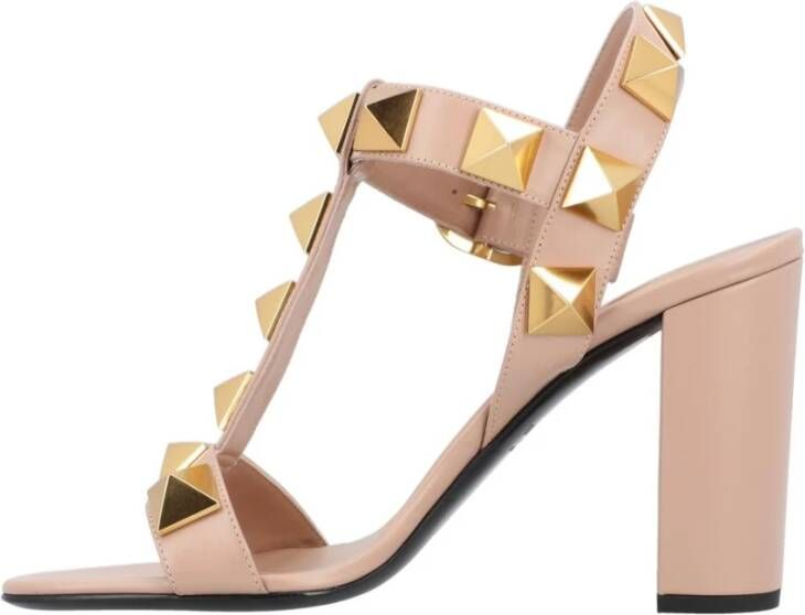 Valentino Garavani Studded Leren Blokhak Sandalen