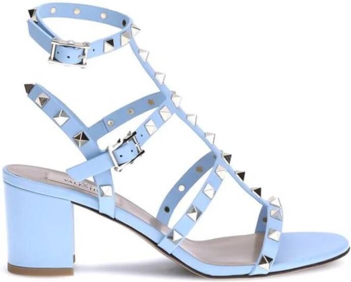 Valentino Garavani Studded Leren Dikke Hak Sandalen
