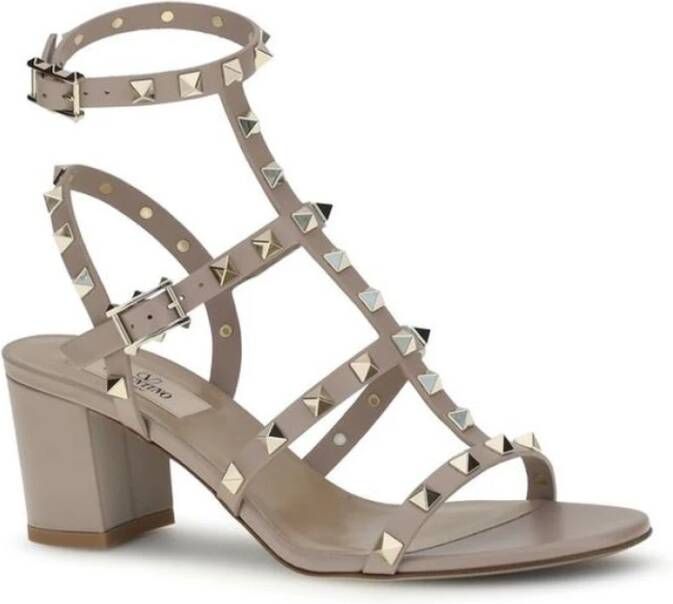 Valentino Garavani Studded Leren Sandalen met Dikke Hak