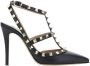 Valentino Garavani Zwarte Leren Pumps met Puntige Neus Black Dames - Thumbnail 1