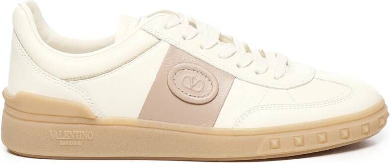 Valentino Garavani Ivory Sneakers met VLogo Signature Beige Dames