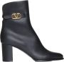 Valentino Garavani Zwarte Leren Laarzen met Decoratief VLogo Detail Black Dames - Thumbnail 1