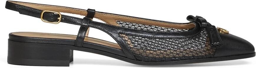 Valentino Garavani Ballerina's van mesh en leer