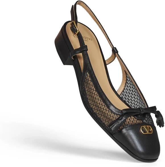 Valentino Garavani Ballerina's van mesh en leer - Foto 2
