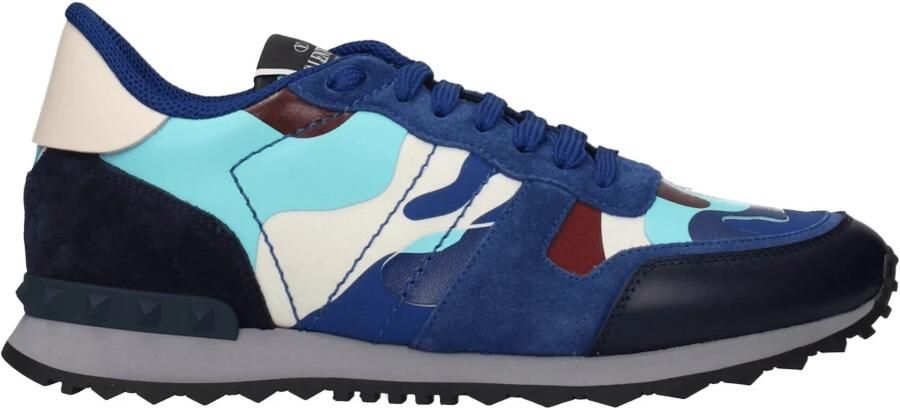 Valentino Garavani Blauwe Leren Sportsneakers met Studs