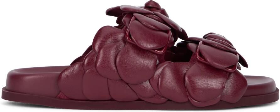 Valentino Garavani Bourgondische Leren Slides Elegant Ontwerp