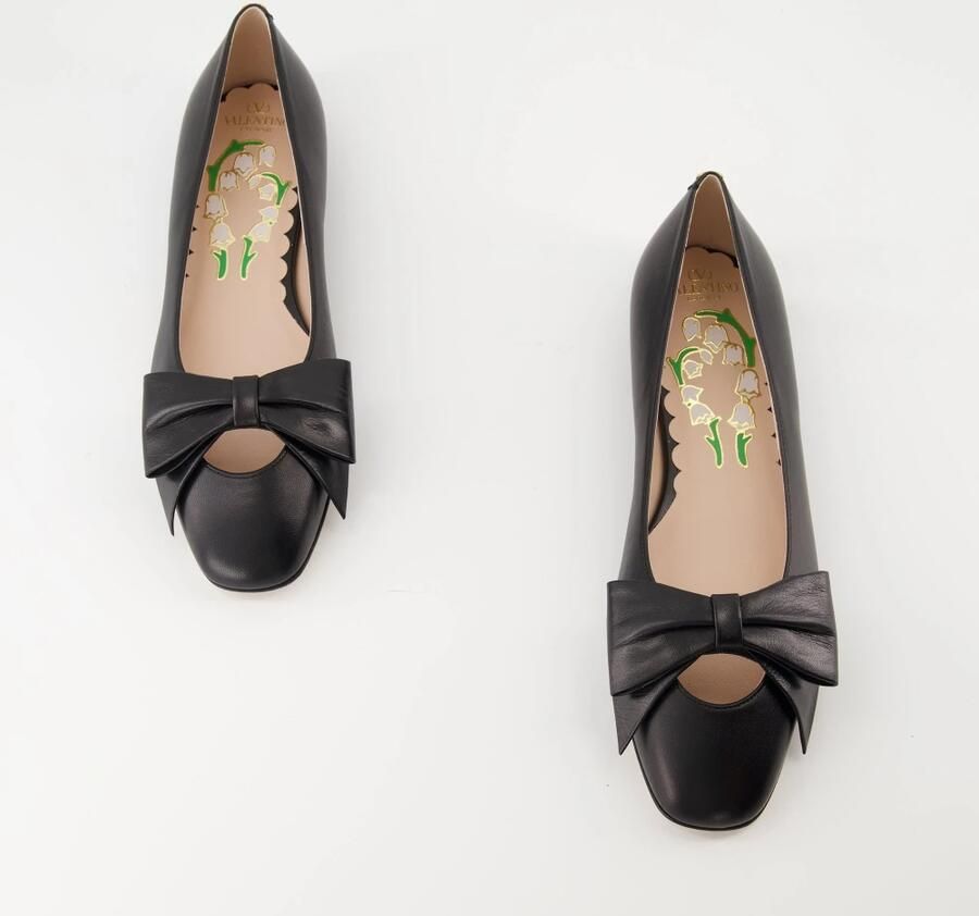 Valentino Garavani Zwarte Leren Ballerina's voor Vrouwen