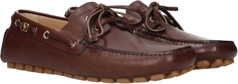 Valentino Garavani Bruin Leren Instaploafers Vintage Stijl