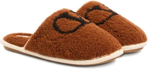 Valentino Garavani Bruine leren sandalen met VLogo-detail