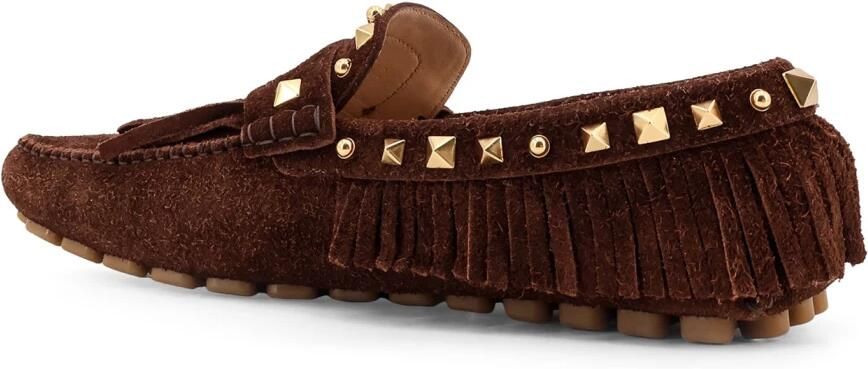 Valentino Garavani Bruine platte schoenen met borchiesdetails