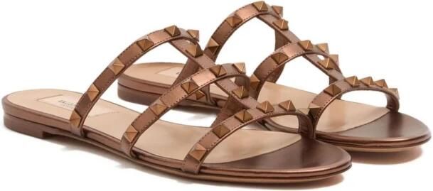 Valentino Garavani Bruine Rockstud Sandalen