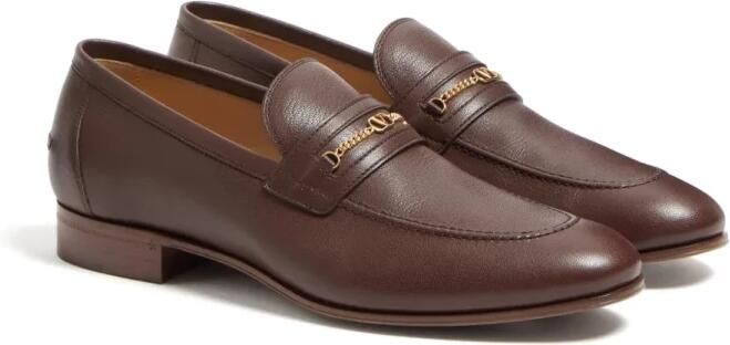 Valentino Garavani Bruine VLogo Ketting Loafers Antique Brass