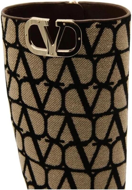 Valentino Garavani Canvas Hoge Hak Laarzen - Foto 2