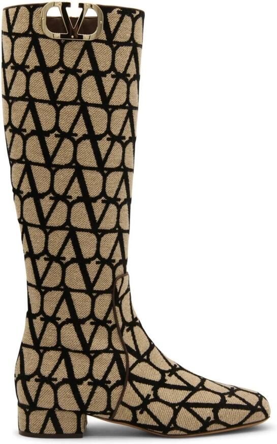 Valentino Garavani Canvas Logo Laarzen met Side Vlogo