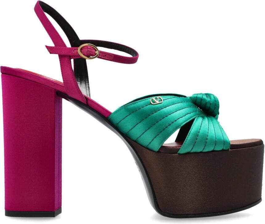 Valentino Garavani Crasher Satin Platform Sandalen
