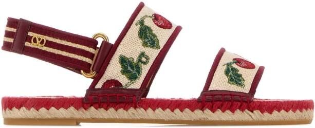 Valentino Garavani Embroidered Fabric VLogo Signature Sandals
