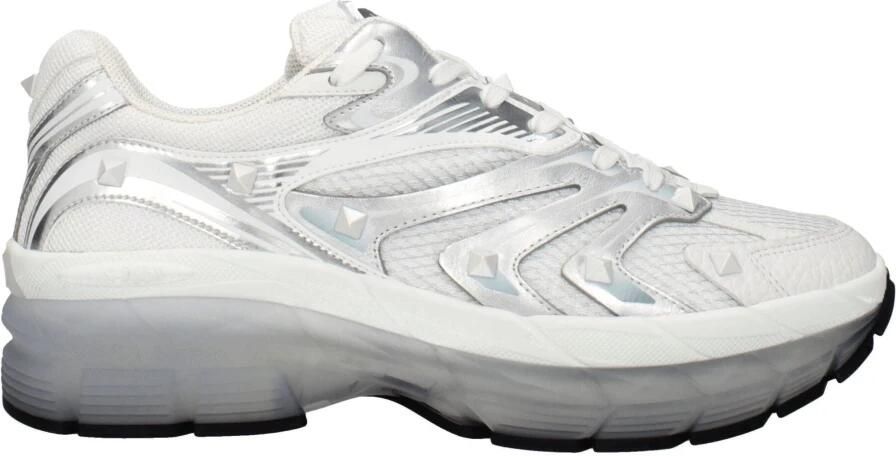 Valentino Garavani Witte stoffen sneakers met studs