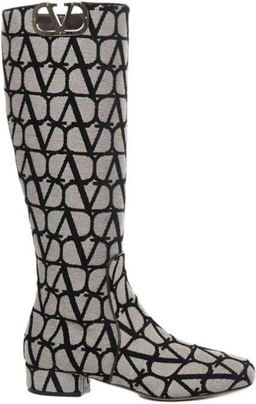 Valentino Garavani Fabric Lace-Up Boots