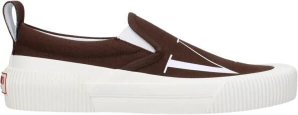 Valentino Garavani Fabric Slip-On Loafer met Logo Voor en Achter