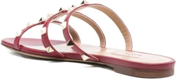 Valentino Garavani Fuchsia Platte zool Rockstud Sandalen