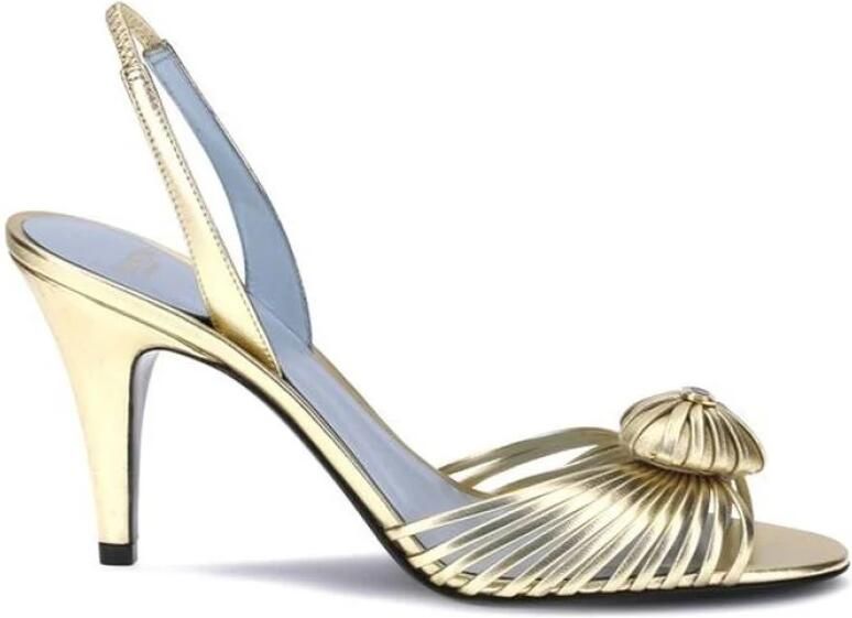 Valentino Garavani Gelamineerde kalfsleren sandalen met hartlogo