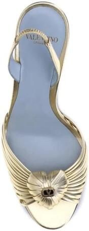 Valentino Garavani Gelamineerde kalfsleren sandalen met hartlogo - Foto 2