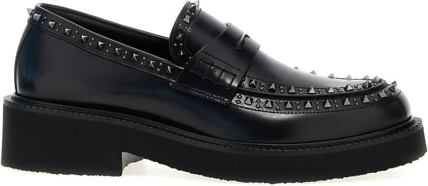 Valentino Garavani Zwarte platte schoenen met Rockstud-versiering Black Heren
