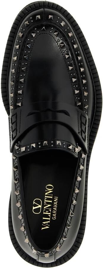 Valentino Garavani Zwarte platte schoenen met Rockstud-versiering Black Heren - Foto 2