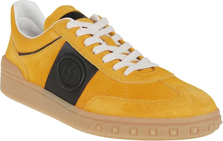 Valentino Garavani Gestikte Leren Lage Sneaker