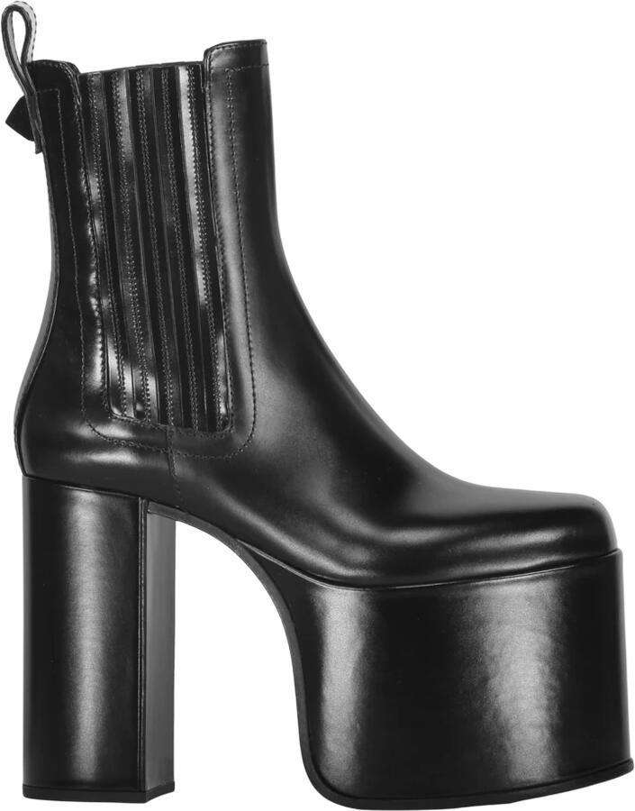 Valentino Garavani Glanzende zwarte laarzen met dikke zolen - Foto 2