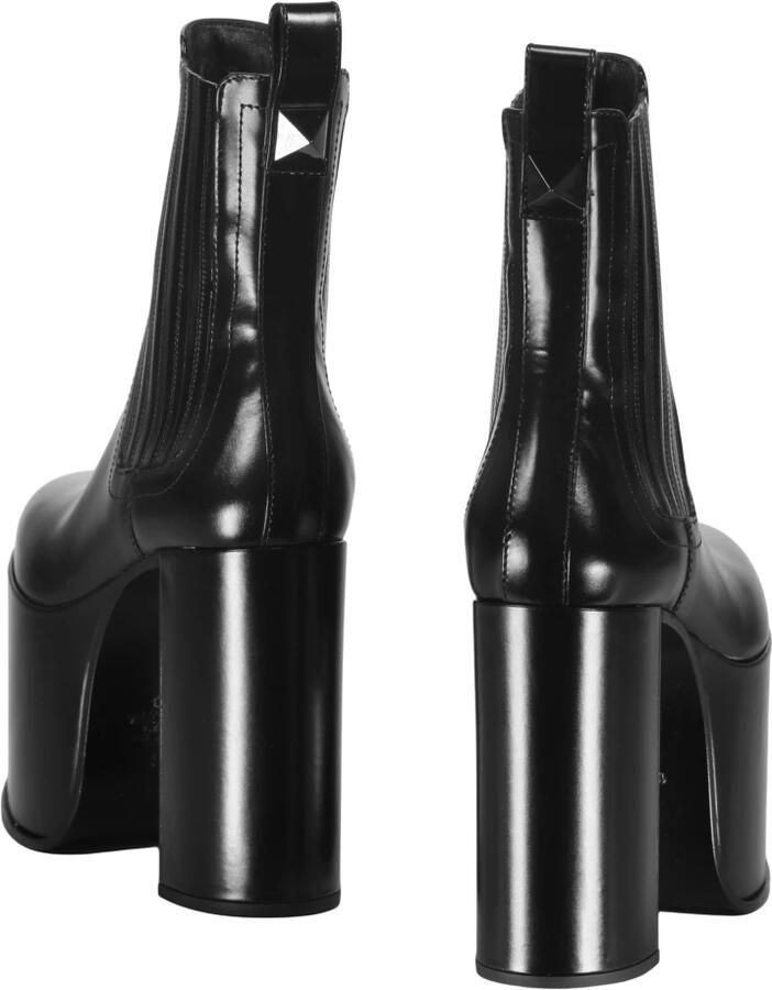 Valentino Garavani Glanzende zwarte laarzen met dikke zolen