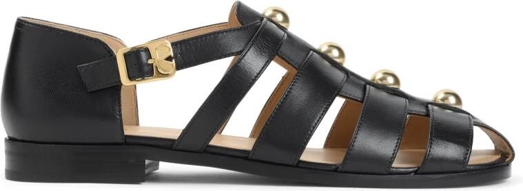 Valentino Garavani Zwarte Cage Sandalen met Metalen Details Black Heren